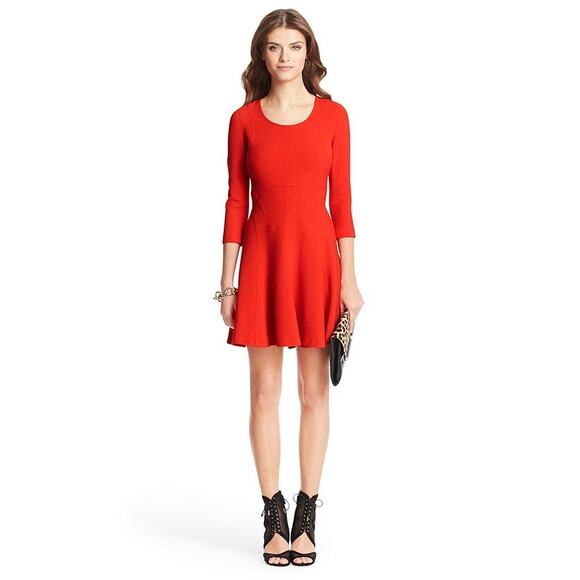 Diane von Furstenberg Paloma Dress in Poppy (Red) Size 0 - Picture 1 of 5